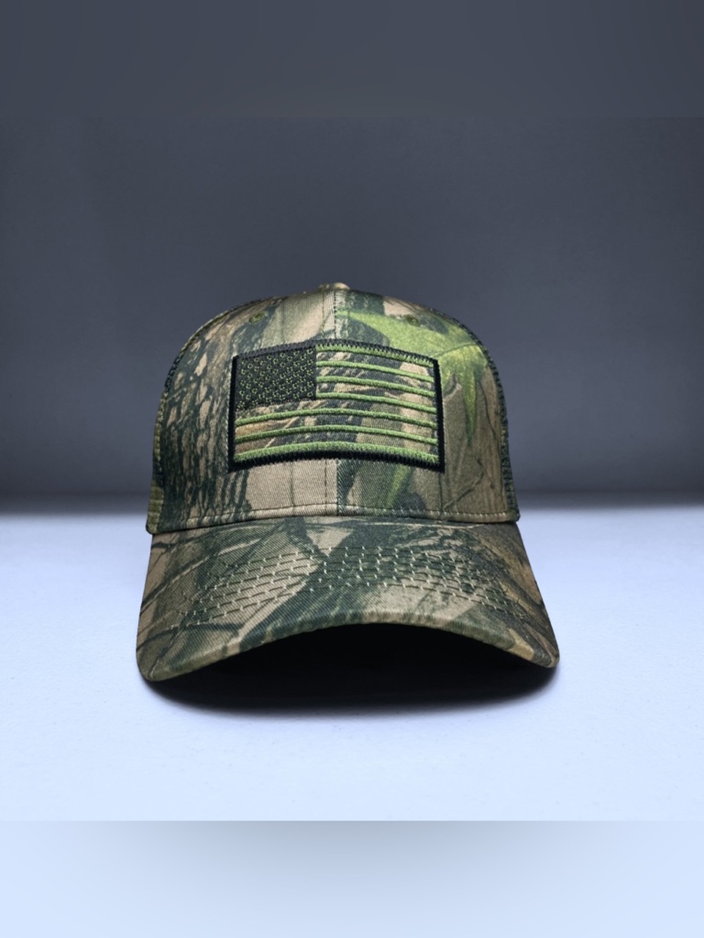 USA Flag Embroidered Camo Mesh Baseball Cap, Snapback, Outdoor, Sport Hat
